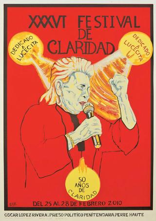 Serigrafía XXXVI Festival de CLARIDAD (2010) - Dedicado a Lucecita Benítez.
Oscar López Rivera
