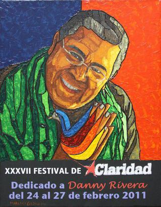 Serigrafía XXXVI Festival de apoyo a CLARIDAD (2011). Dedicado a Danny Rivera - Pablo Marcano García 